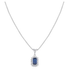 Platinum 0.30ct Diamond and Sapphire Pendant Necklace MF11-010626