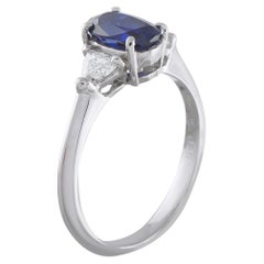 Platinum 0.30ct Diamond and Sapphire Ring MF12-052126