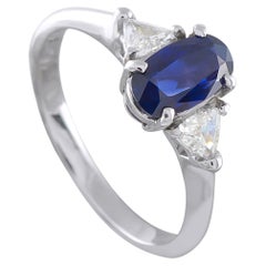 Platinum 0.30ct Diamond and Sapphire Ring MF12-052126