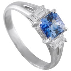 Platinum 0.30ct Diamond and Sapphire Ring MF17-121625