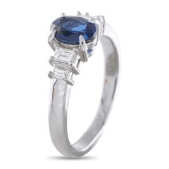 Platinum 0.30ct Diamond and Sapphire Ring MF28-041426