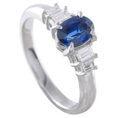 Platinum 0.30ct Diamond and Sapphire Ring MF28-041426