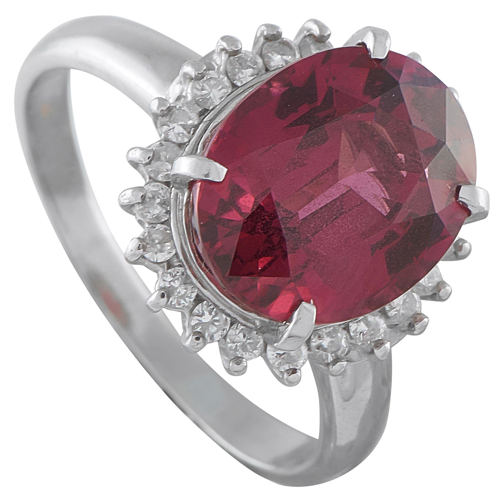 Platin 0,30ct Diamant und Turmalin Ring MF18-121625