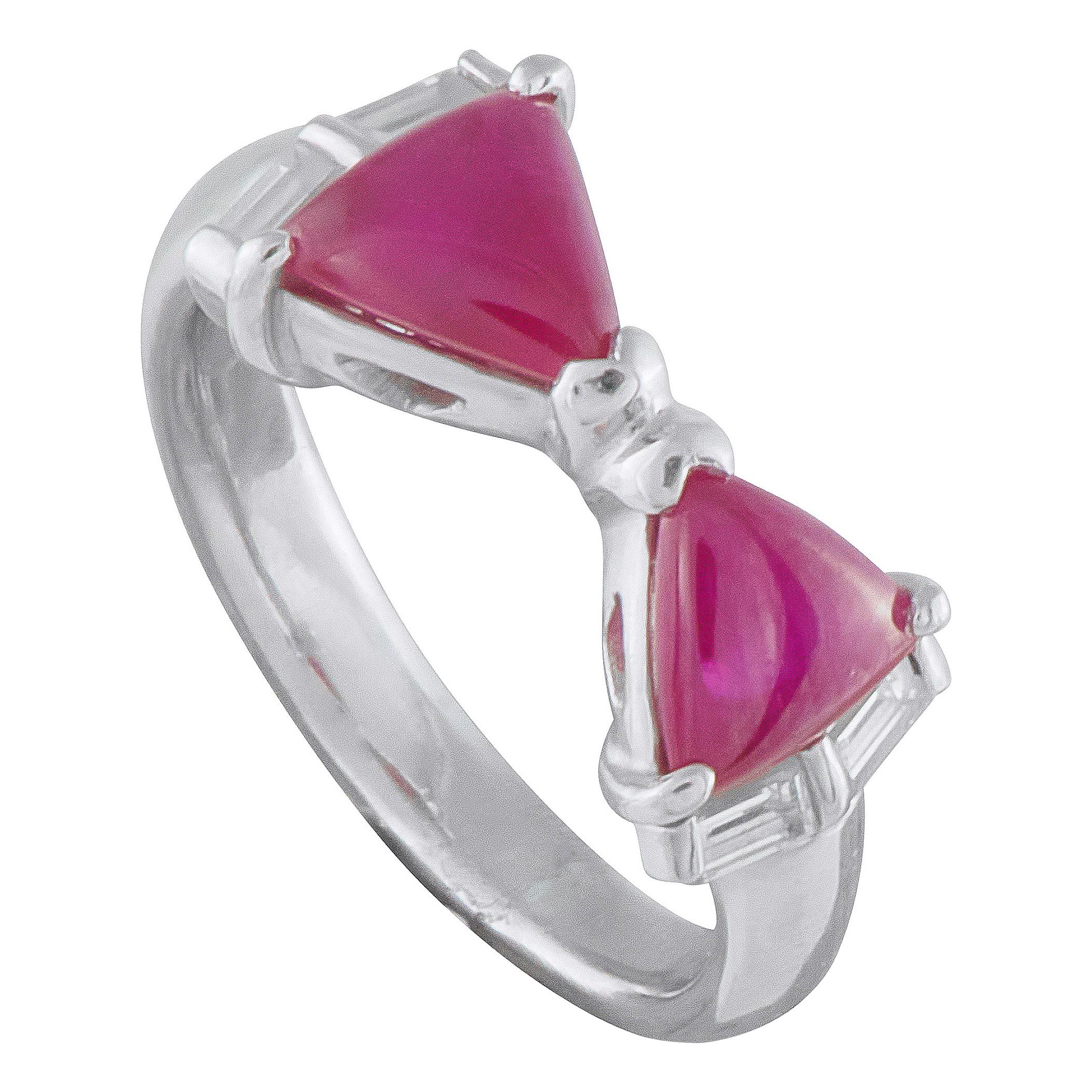 Platinum 0.33ct Diamond and Ruby Ring MF54-101725