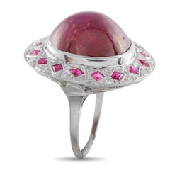 Platinum 0.34ct Diamond and Ruby Ring MF45-020526