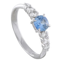 Platinum 0.34ct Diamond and Sapphire Ring MF29-110425