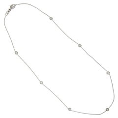 Platinum 0.35 Carat VS Clarity, F-G Color Diamonds by the Yard Station Necklace