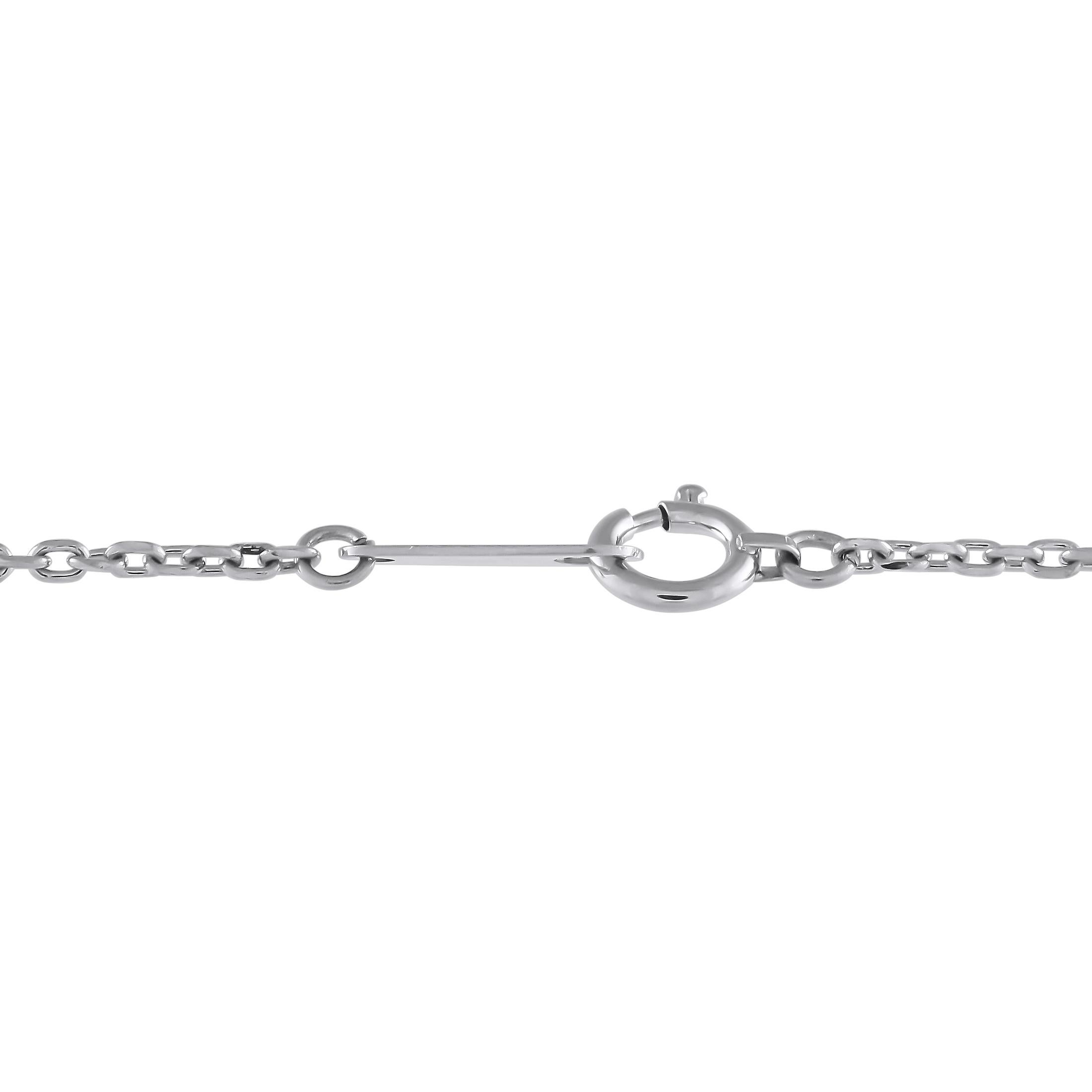 Taille ronde Collier pendentif en platine 0,35ct avec diamant et améthyste en vente