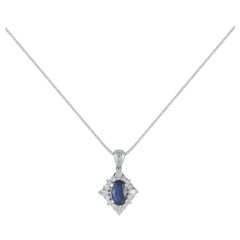 Platinum 0.35ct Diamond and Sapphire Necklace MF26-102025