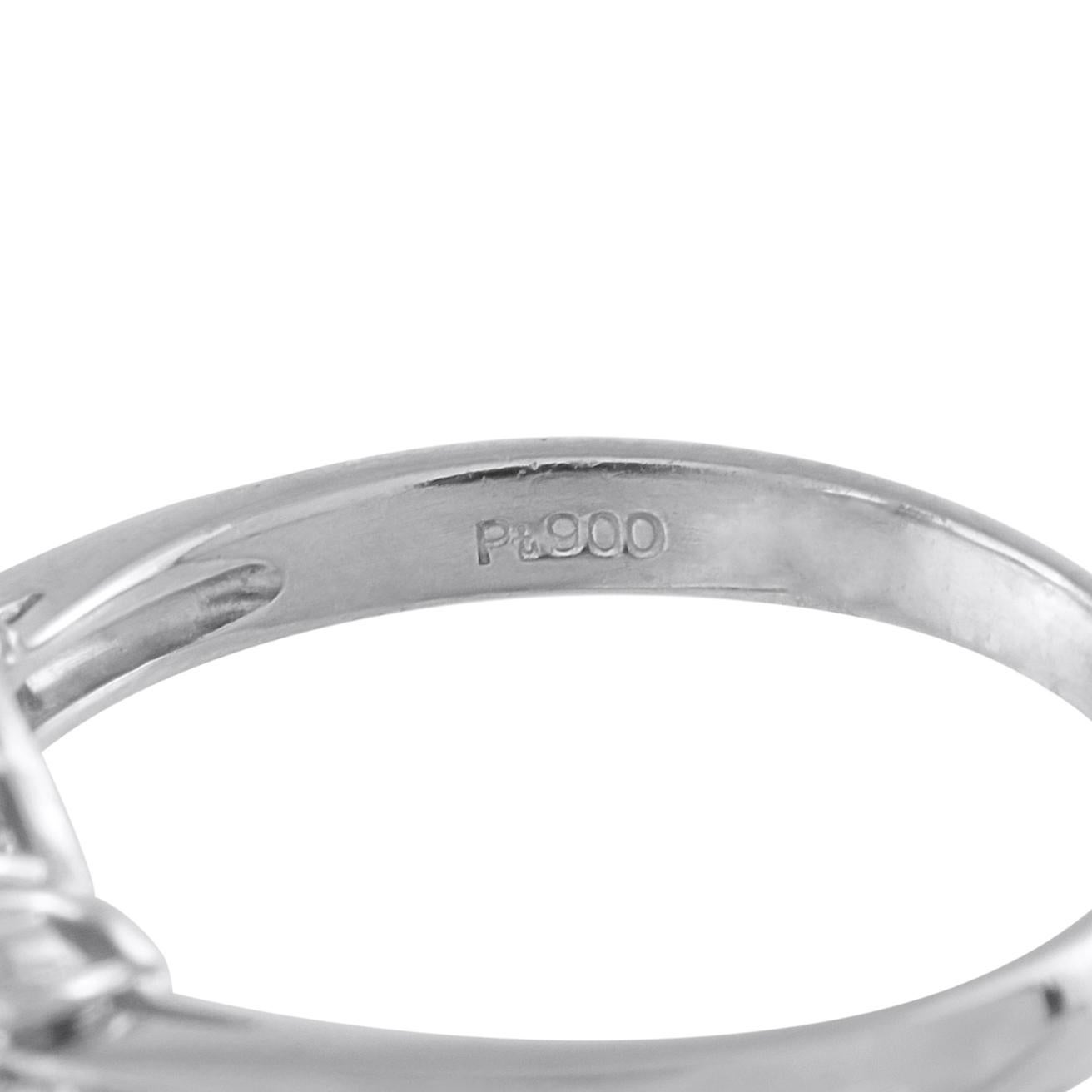 Platinum 0.35ct Diamond and Sapphire Ring MF19-101725 en Excelente estado para la venta en Southampton, PA