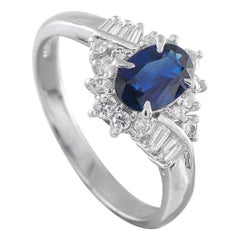 Platinum 0.35ct Diamond and Sapphire Ring MF19-101725