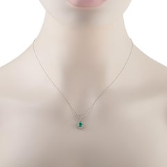 Collana in platino con diamanti e smeraldi da 0,36 carati MF17-041426