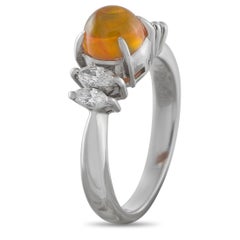 Platinum 0.36ct Diamond and Opal Ring MF04-122925