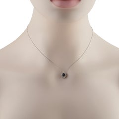 Collana in platino con diamanti e zaffiri da 0,36 carati MF30-041326