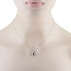 Platinum 0.37ct Diamond and Alexandrite Pendant Necklace MF24-011426