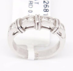 Platinum 0.37 Carat Bezel Set Round Diamonds Band Ring