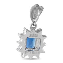 Platinum 0.38ct Diamond and Sapphire Pendant MF11-010226