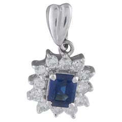 Platinum 0.38ct Diamond and Sapphire Pendant MF11-010226