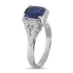 Platinum 0.38ct Diamond and Sapphire Ring