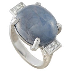 Platinum 0.38ct Diamond and Sapphire Ring MF31-051826