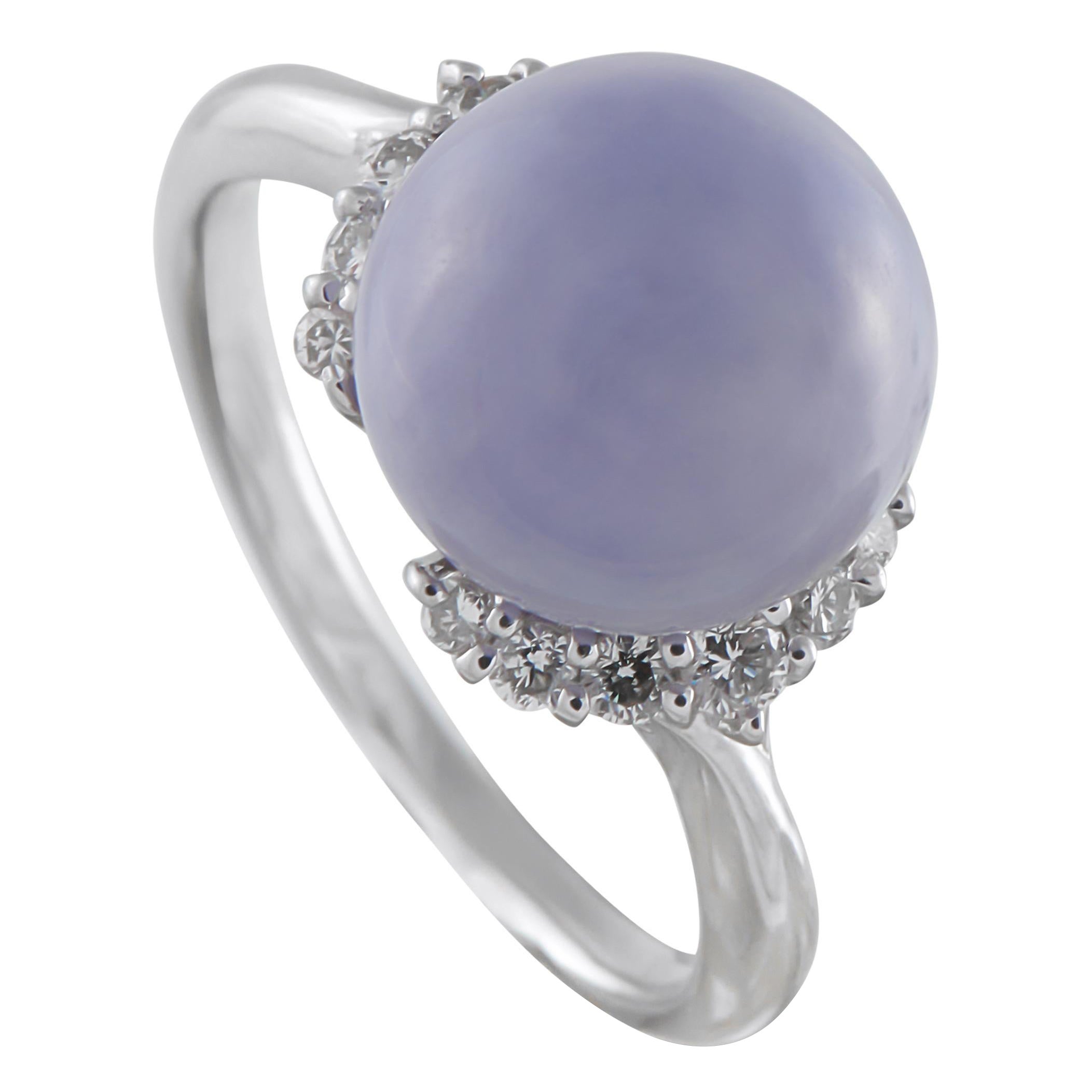 Platin 0.40ct Diamant und Jade Ring #5350 im Angebot