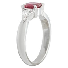 Platinum 0.40ct Diamond and Ruby Ring MF06-052126