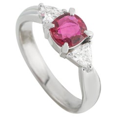 Platinum 0.40ct Diamond and Ruby Ring MF06-052126
