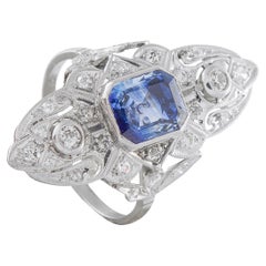 Platinum 0.40ct Diamond and Sapphire Ring MF30-050626