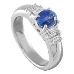 Platinum 0.40ct Diamond and Sapphire Ring MF49-101725