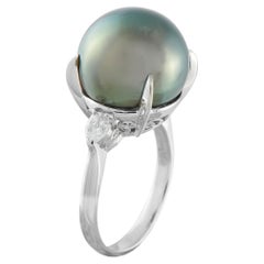 Anello in platino con diamanti e perle da 0,41 carati MF29-052126