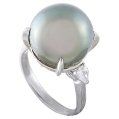 Anello in platino con diamanti e perle da 0,41 carati MF29-052126