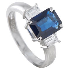 Platin 0,41ct Diamant und Saphir Ring MF05-041326