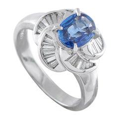 Platinum 0.43ct Diamond and Blue Sapphire Pinwheel Halo Ring MF18-110425 Platinum 0.43ct Diamond and Blue Sapphire Pinwheel Halo Ring MF18-110425