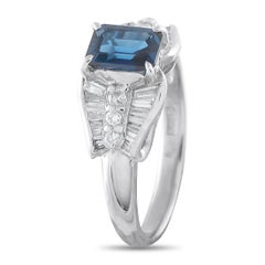 Platinum 0.43ct Diamond and Sapphire Ring MF22-110525