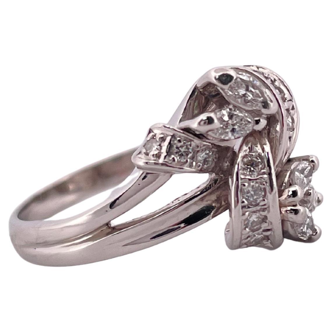 Contemporain Bague en platine 0.43ctw F-G VS2-SI1 Diamond Ring en vente