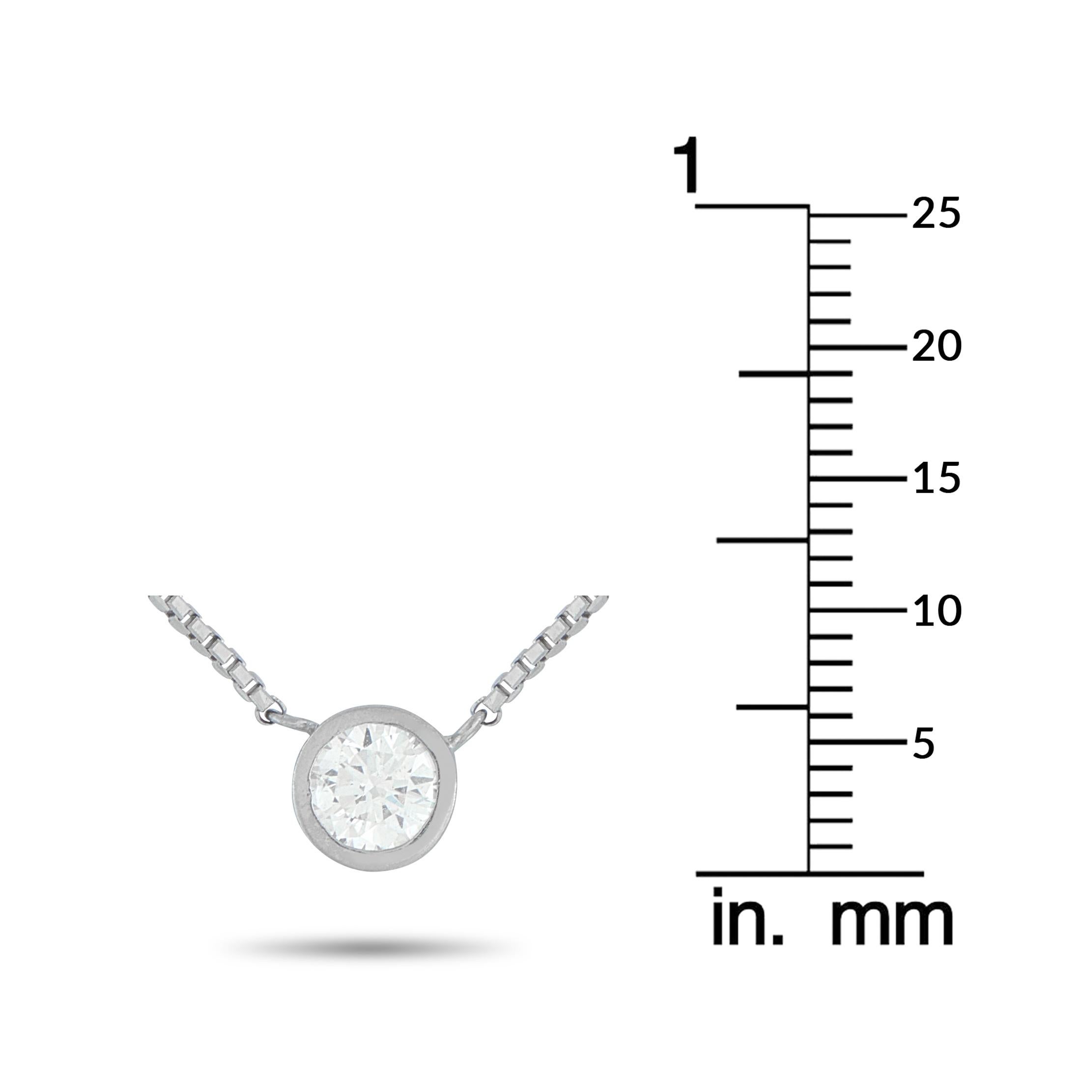 Platinum 0.44ct Round Diamond Necklace MF70-101525 In Excellent Condition For Sale In Southampton, PA