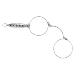 Platinum 0.45ct Diamond and Onyx Art Deco Lorgnette MF06-062426