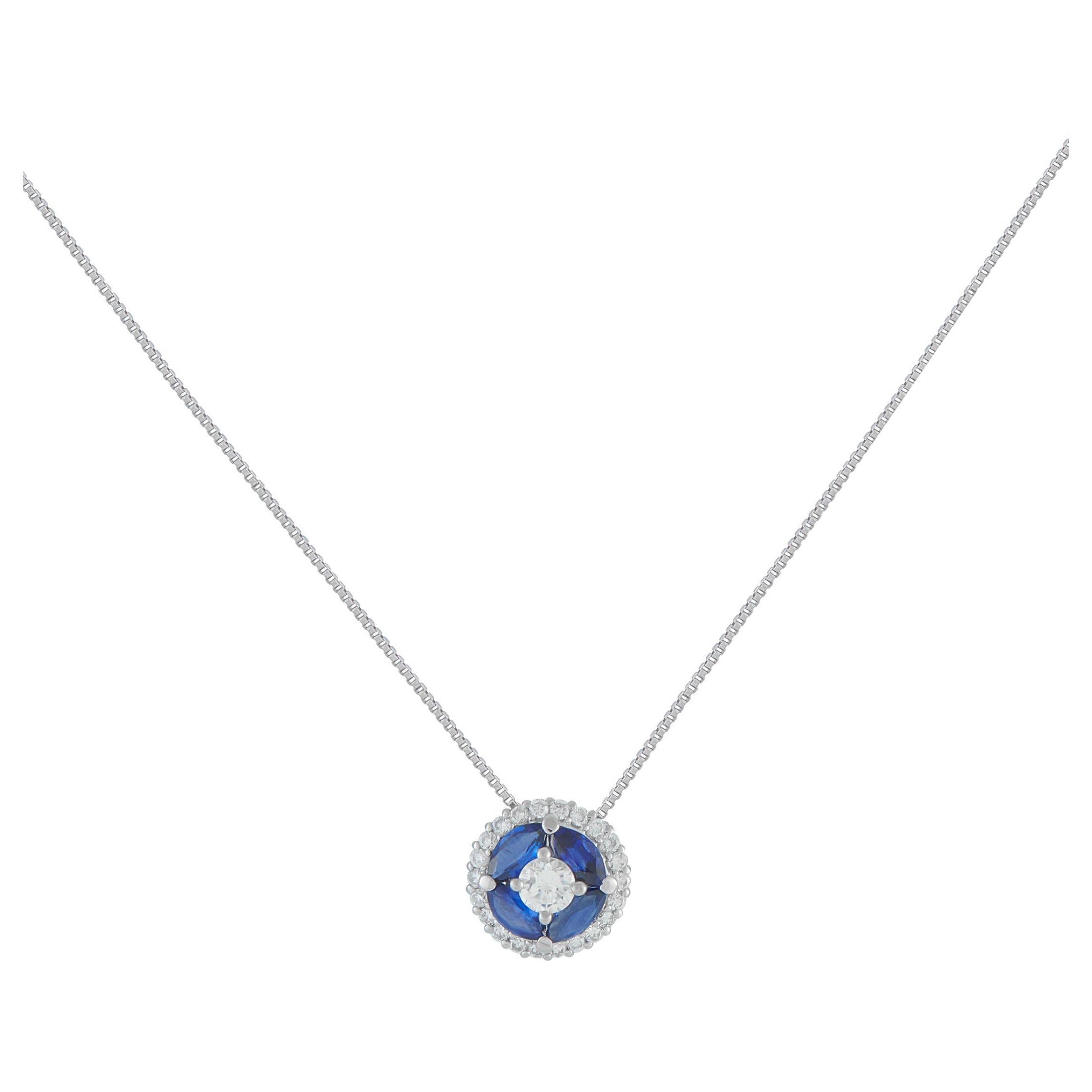 Platinum 0.45ct Diamond and Sapphire Necklace MF07-102125