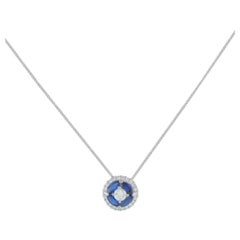 Platinum 0.45ct Diamond and Sapphire Necklace MF07-102125
