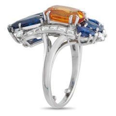 Platinum 0.45ct Diamond and Sapphire Ring MF03-012726
