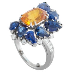 Platinum 0.45ct Diamond and Sapphire Ring MF03-012726