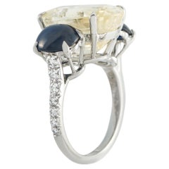 Bague en platine 0,45ct diamant et saphir MF28-051826