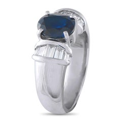 Platinum 0.46ct Diamond and Sapphire Ring MF24-101625