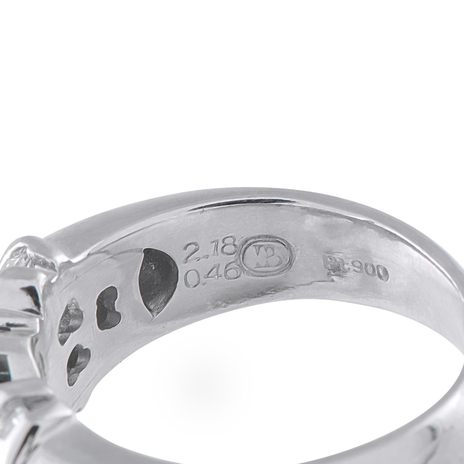 Platinum 0.46ct Diamond and Sapphire Ring MF24-101625 en Excelente estado para la venta en Southampton, PA