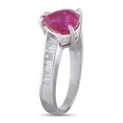 Platinum 0.48ct Diamond and Ruby Ring #5315