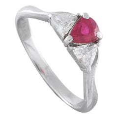 Platinum 0.48ct Diamond and Ruby Ring MF14-121625 Platinum 0.48ct Diamond and Ruby Ring MF14-121625