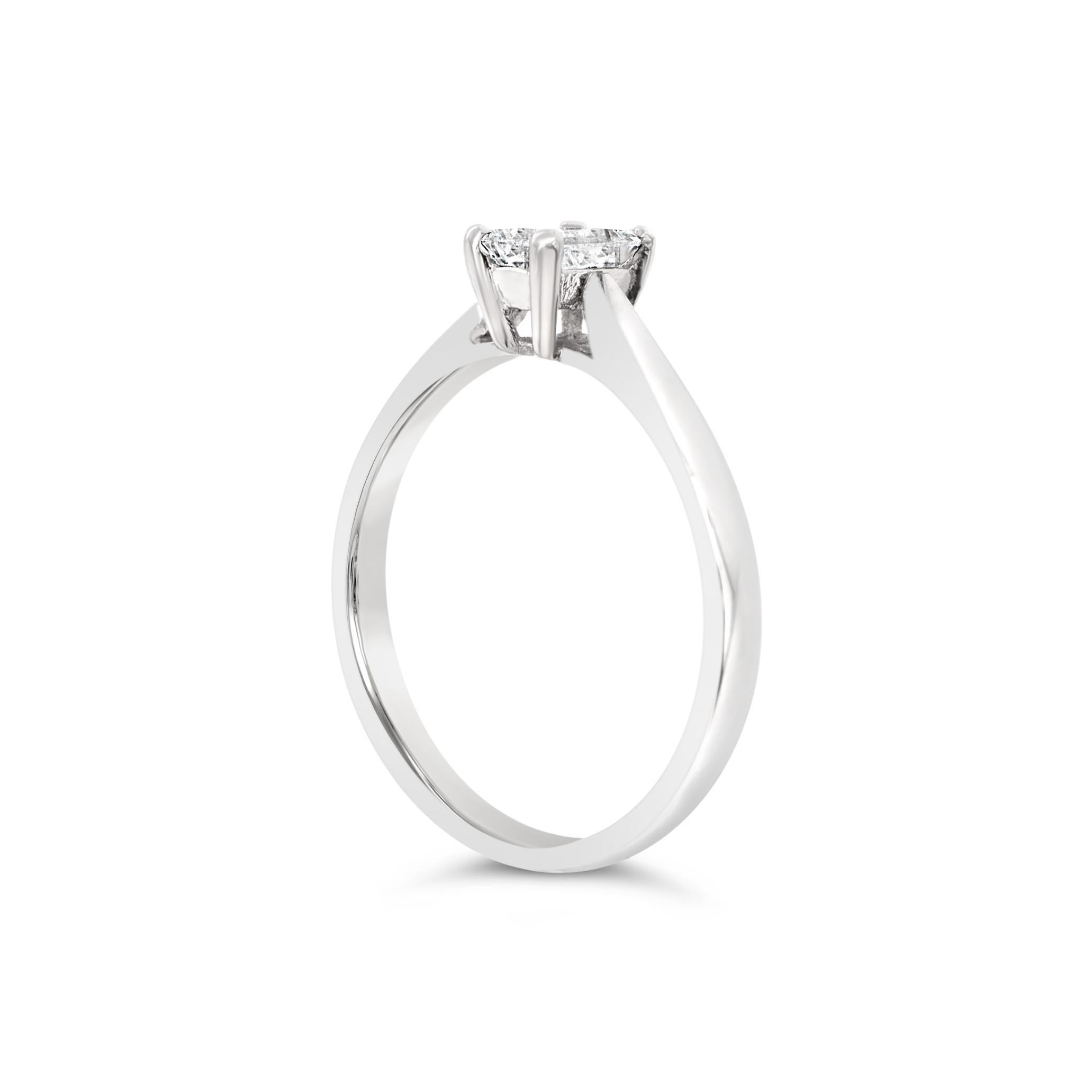 Women's Platinum 0.50 Carat AGI Certificated H/VS1 Emerald Cut Diamond Solitaire Ring