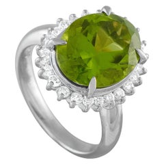 Platinum 0.50ct Diamond and Peridot Ring MF57-101625