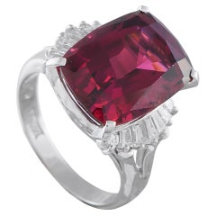 Platinum 0.50ct Diamond and Rhodolite Garnet Ring #5353 Platinum 0.50ct Diamond and Rhodolite Garnet Ring #5353