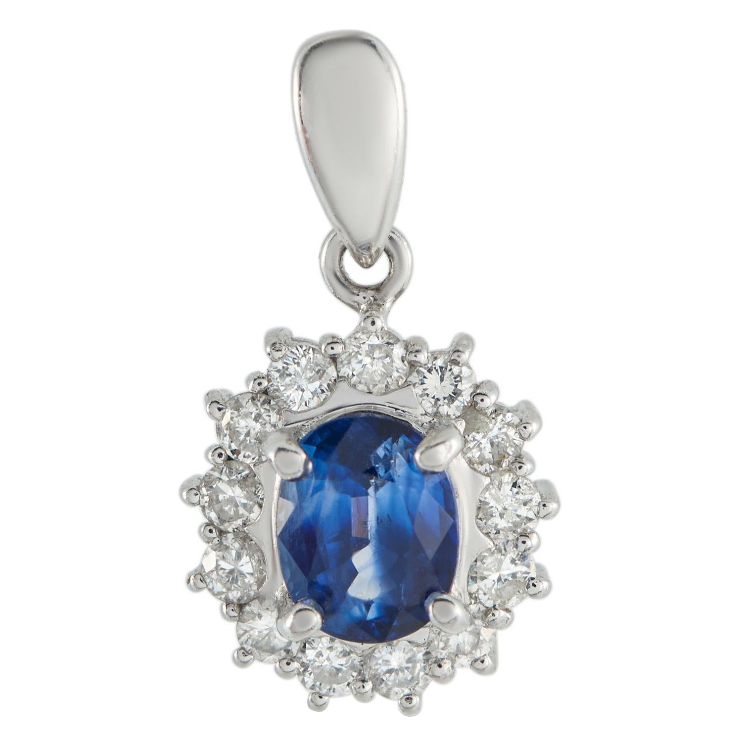 Platinum 0.50ct Diamond and Sapphire Pendant MF19-122325